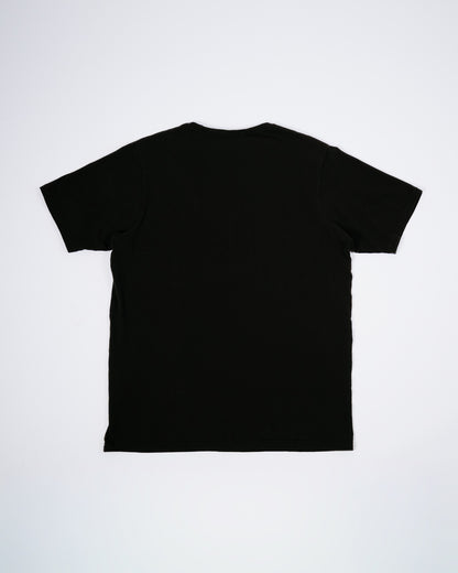 Black t-shirt on a white background