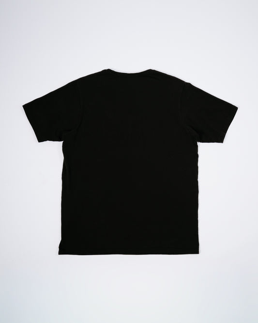 Black t-shirt on a white background